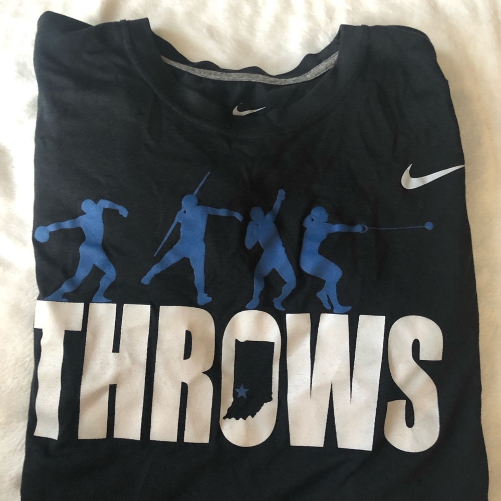 Black and blue Nike “Throws” long sleeve shirt